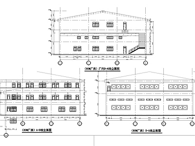 二层工业厂房车间及三层宿舍建筑 施工图 工业建筑