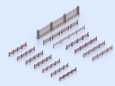 现代栏杆 围栏 栅栏 公园围栏