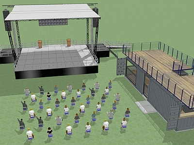 现代户外舞台 钢架 草地演唱会