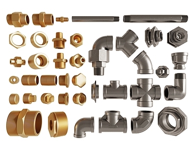 现代管道 金属五金 接头 螺纹构件 弯头 三通 管道零件