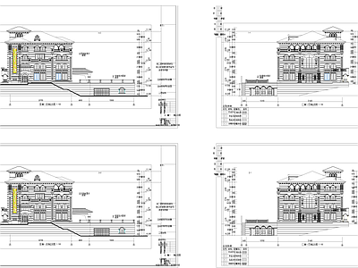 欧式别墅建筑 施工图