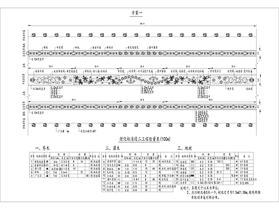 绿化带条形地带绿化景观  施工图