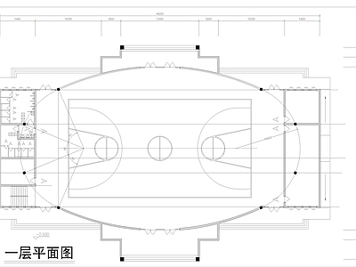 篮球训练馆室内 施工图