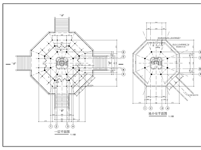 杉湖岛七层塔全套建施图 施工图