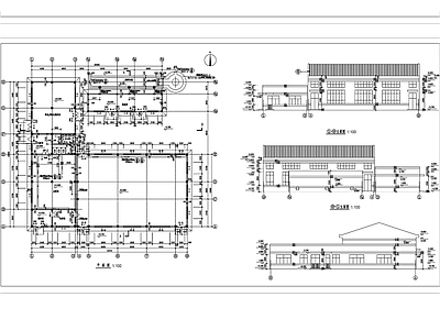 单层锅炉房厂房车间工业建筑 施工图