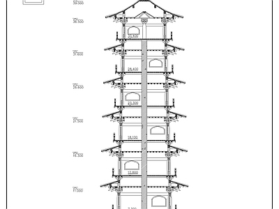 砖混结构古塔 施工图