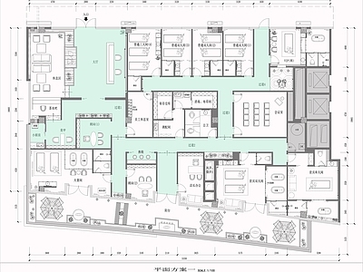 600平SPA美容会所平面 施工图
