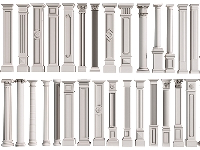 欧式古典罗马柱 方形柱 圆形柱 装饰柱 石膏柱