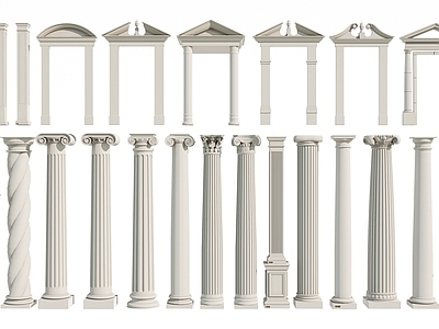 简罗马柱 方形柱 圆形柱 装饰柱 石膏柱