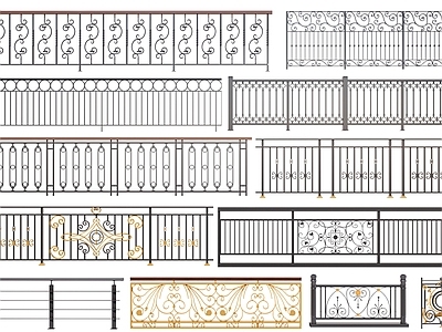 简欧铁艺栏杆 围栏 护栏 扶手 金属