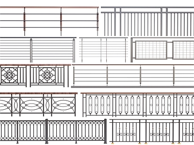 现代铁艺栏杆 围栏 护栏 扶手 金属栏杆