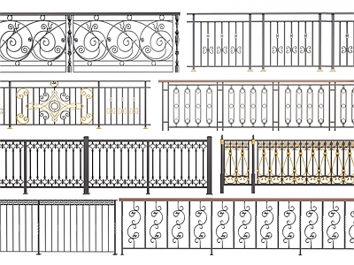 简欧铁艺栏杆 围栏 护栏 扶手 金属