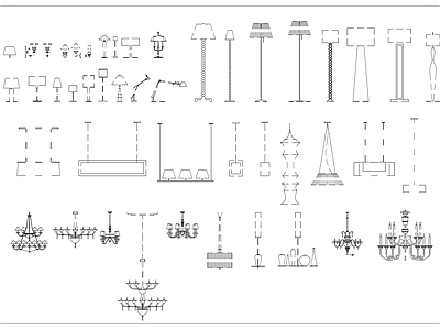 多种灯具立面 图库