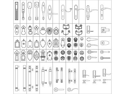 多种门把手 图库