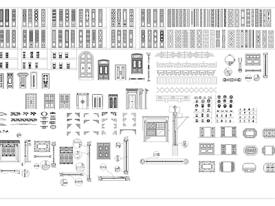 中式硬装构件图库