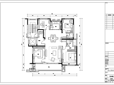 4室2厅2卫家装室内 施工图 平层