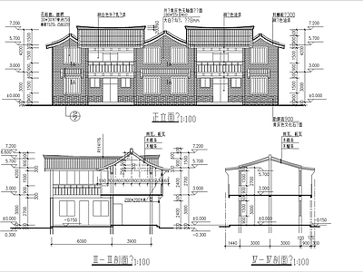 李白故居风景区仿唐民居建筑 施工图