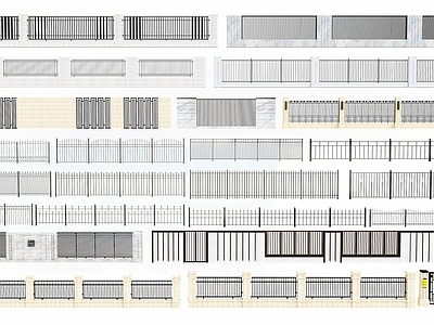 现代栏杆 围墙