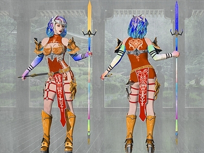 女武士游戏角色cosplay玩具手办