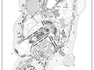天池湖月亮岛公园景观 施工图