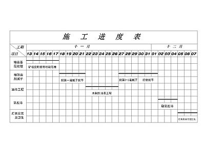 施工进度表 施工图