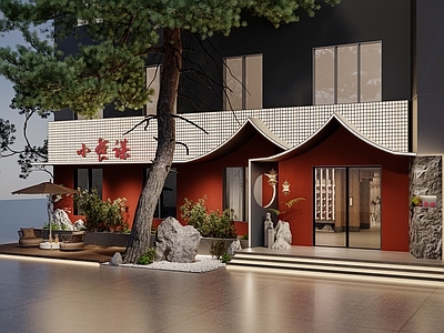 新中式中餐厅门头 餐饮门头