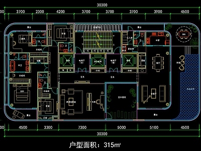 高层豪宅家装 平面图 平层