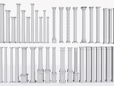 欧式古典罗马柱 方形柱 圆形柱 装饰柱 石膏柱