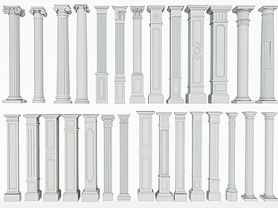 欧式古典罗马柱 方形柱 圆形柱 装饰柱 石膏柱