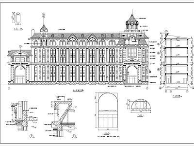 欧式社保局办公楼建筑 施工图