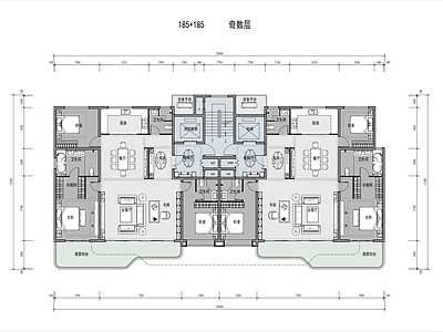 住宅户型设计 平面图 平层 彩平图