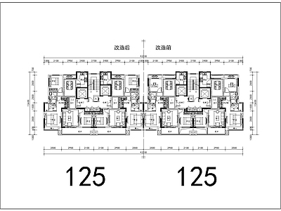 某小区二类高层住宅T2户型 平面图 平层