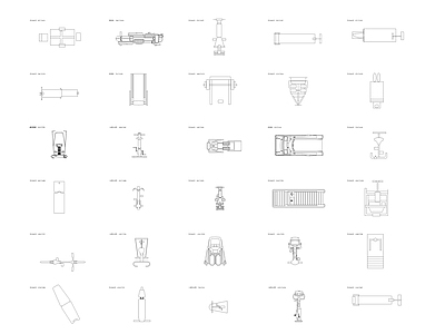 现代健身房运动健身器材平面图图块 图库