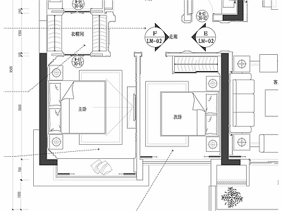 家居卧室 施工图