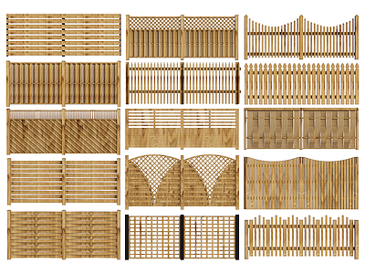 现代木护栏 栏杆 篱笆 栅栏 木材