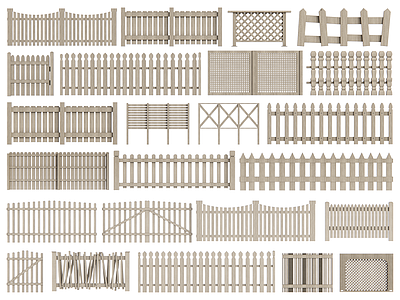 现代木围栏 栏杆 篱笆 栅栏 木材
