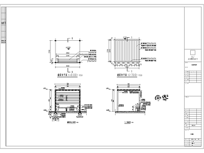 方形简约景观廊架 施工图