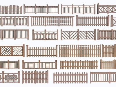 中式栏杆 木 篱笆 木栅栏 木护栏 木围栏 围栏