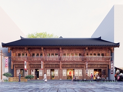 中式商业多层 古建商店