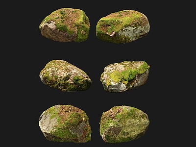 现代景观石 庭院石 石头石块 青苔岩石 苔藓石头