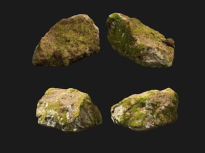 现代景观石 石 石头石块 青苔岩石 苔藓石头