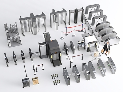 门禁机 通道闸机 地铁安检 X光安检机 安检门 金属探测仪 围挡