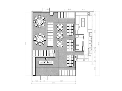 150㎡港式餐厅平面布置图 平面图