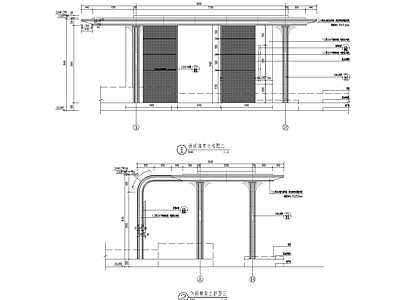 展示区休闲廊架详图 施工图