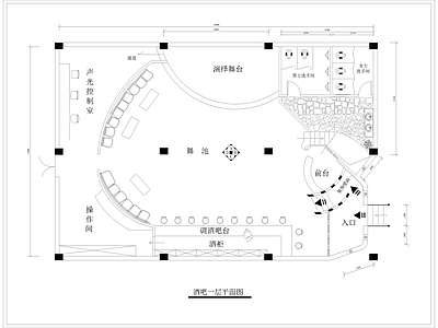 酒吧会所室内 施工图
