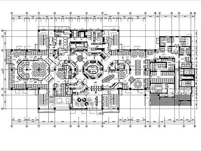 大型自助餐厅室内平面图