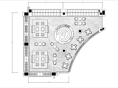 300㎡小酒吧平面布置图 施工图