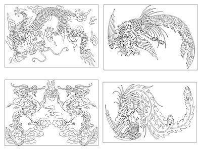 中式雕刻雕花图案 图库