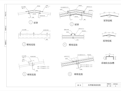 夹心彩钢板安装节点 施工图 节点