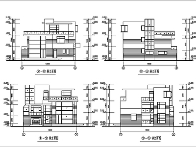 三层现代别墅建筑 施工图